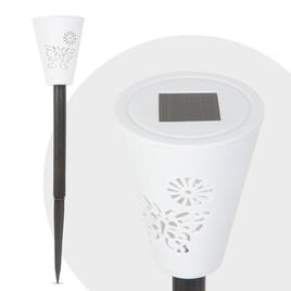 Lampa solara led, alb rece / rgb - alb - material plastic