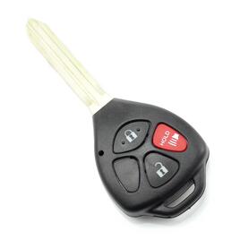 Toyota carcasa cheie 2+1 butoane cu buton rosu panica (fara logo)