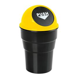 Suport tip cos gunoi mini pentru bord auto push-bin lampa - galben/negru