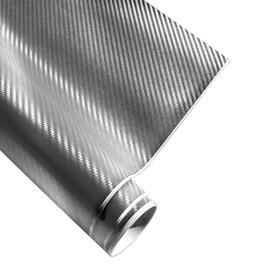 Autocolant folie fibra de carbon 3d, 100x150cm - carbon/argintiu
